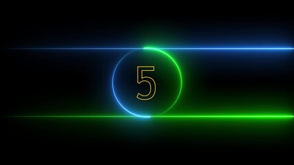 Stylish 10-Second Circle Countdown Timer with Alpha Channel, countdown digital circle icon on black background.