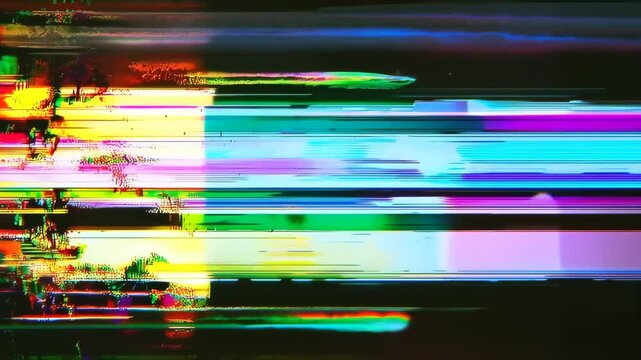 Abstract neon light streaks and color blocks in motion blur, creating a vibrant, futuristic urban vibe with digital glitch artistry and dynamic, high-energy visual effect