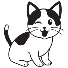 Line art cat and illustrator isolated eps 10