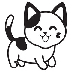 Line art cat and illustrator isolated eps 10