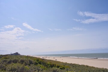 View from the dunes onto the beach at Domburg, Netherlands
