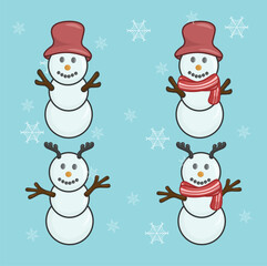 illustration of a snowman, wearing a hat and scarf