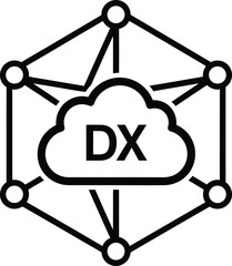Dx digital experience platform cloud network icon vector illustration eps silhouette