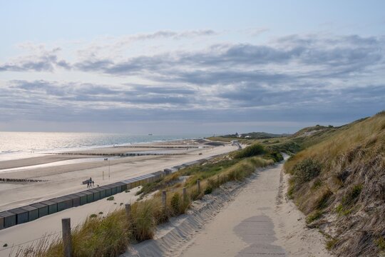 Beach panorama in Zoutelande, Zeeland, Netherlands