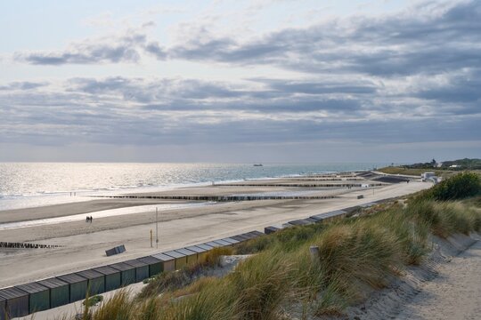 Beach panorama in Zoutelande, Zeeland, Netherlands