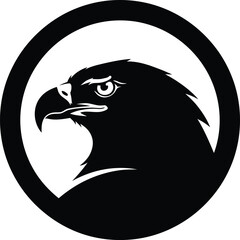 Eagle head logo design vector illustration black and white bird icon eps silhouette