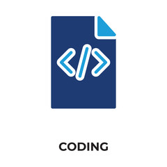 coding vector, icon or logo sign isolated symbol illustration