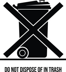 Do not dispose in trash symbol recycling e waste disposal information eps silhouette