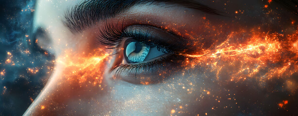 Mystical Eye A Glimpse into the Soul, Emanating Energy, Focused Gaze, Inner World Unveiled