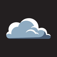Fototapeta premium A stylized illustration of a fluffy, light-blue cloud against a dark background.