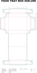 Food Tray Box Dieline – Foldable Die Cut Packaging Template