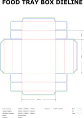 Food Tray Box Dieline – Foldable Cardboard Packaging Template