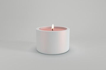 Modern scented candle burning brightly adding soft warmth to your home decor and creating a relaxing ambiance