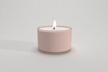 Elegant candle burning gently creates a warm and inviting atmosphere for relaxation and peaceful meditation