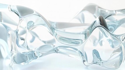 Abstract metallic ribbon sculpture with flowing interwoven curves and reflective surfaces, creating a futuristic aesthetic for design, architecture and innovation projects - Powered by Adobe