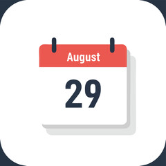 Fototapeta premium August 29th Calendar Page Illustrating Important Date Reminder or Scheduling Element