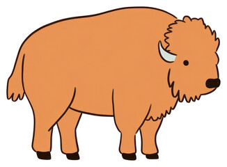 Obraz premium PNG Bison illustration wildlife cartoon.