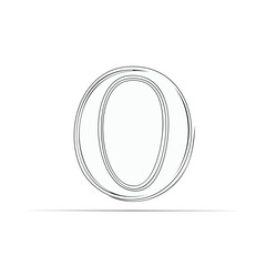 Letter O Sketch Style Outline Font Design Black and White Creative Typeface Minimalist Artistic Graphic Symbol