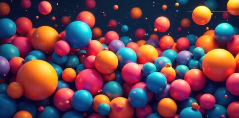 Abstract geometric shapes and vibrant colors reminiscent of a child s playground, evoking joy and imagination. An abstract composition of smooth, brightly colored geometric shapes like spheres, cubes,