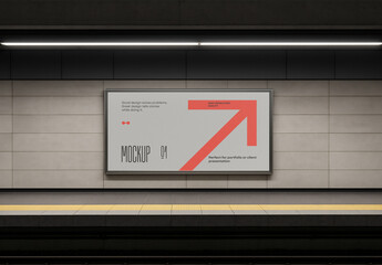 Template Mockup &ndash; Horizontal Metro Billboard Advertising Display