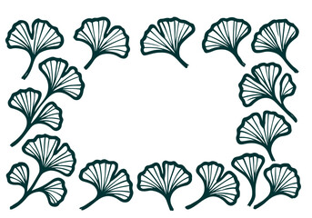Ginkgo Biloba hand drawn simple sketch vector illustration