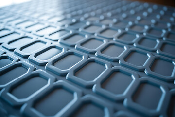 Modern abstract geometric pattern with interconnected rounded hexagon shapes