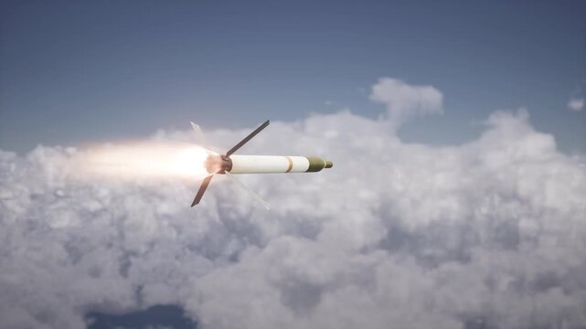 Missile FFAR In The Clouds