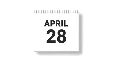 A Minimalist Visual Depiction Showcasing the Date of April 28th in Clean Calendar Style