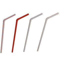 Straws for drink isolated transparent background 3d rendering PNG
