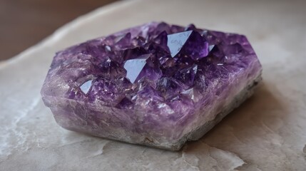 Obraz premium A stunning amethyst crystal with rich purple hues and intricate formations.