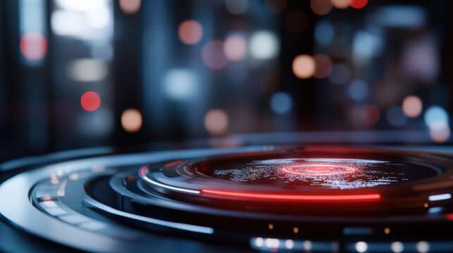 An abstract representation of a futuristic digital display interface featuring glowing data points, symbolizing connectivity and advanced technology in the digital era.