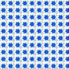 Vibrant Blue and Purple Layered Floral Seamless Pattern design Template.