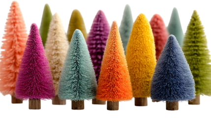 colored felt pine trees