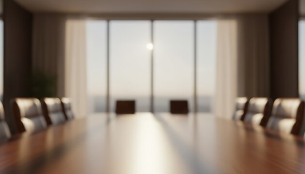 A sunlit boardroom with minimalist style suggests leadership meetings, corporate decision making, strategic planning and future oriented business focus