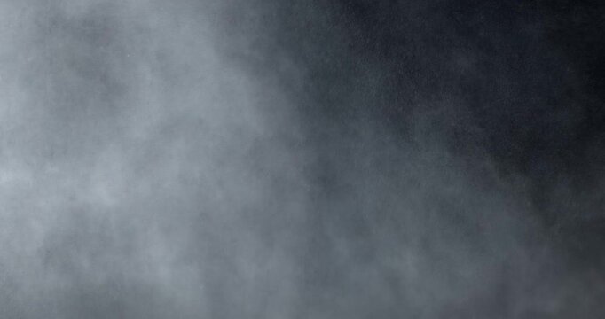 Cinematic 4K slow-motion VFX of dense smoke and rolling fog forming an ethereal, moody, and artistic atmosphere filled with vapor softness, mystic texture, and dreamlike depth for cinematic scenes.