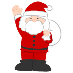 片手を上げているサンタクロース