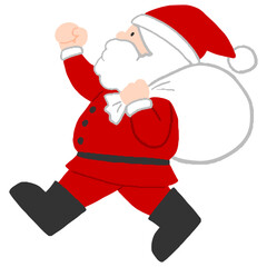 歩いているサンタクロース