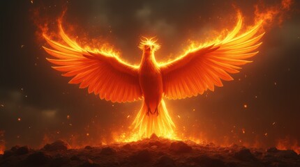 Phoenix Rising - A Fiery Symbol of Rebirth and Renewal.
