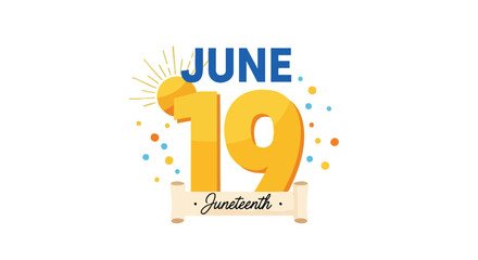 Obraz premium Vibrant Juneteenth Graphic Celebrating Freedom and Emancipation with Festive Elements of Joy and Unity