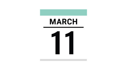 Obraz premium Stylized March 11th Calendar Date Displaying a Key Spring Day with Modern Design