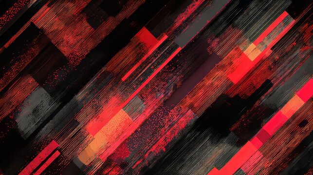 Red modern abstract grunge vector background with bold texture, rough distressed patterns, dynamic lines, vibrant color elements creating intense artistic backdrop, contemporary graphic design appeal