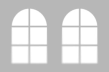 Soft window light casting serene grid shadows on a minimalist gray backdrop for modern design