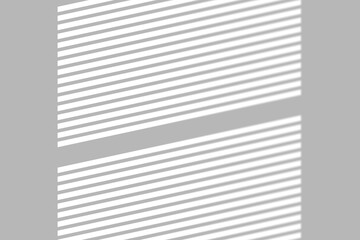 Dynamic sunlight stripes cast clean, modern geometric shadows across a minimalist backdrop