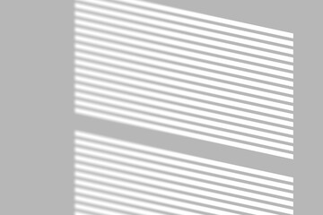 Modern minimalist window blind shadow overlay on clean gray background for design