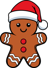 Gingerbread man icon illustration