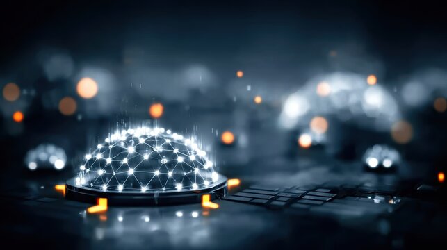 A polar dome receives a frigid import where iced seals maintain cold cells and frost cables unite frozen containers with crystalline panels producing chilled chemicals