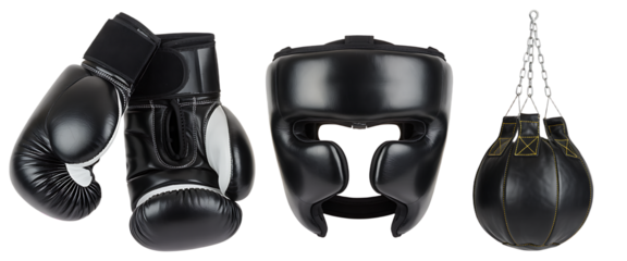 Sports equipment for boxing on an isolated background.
