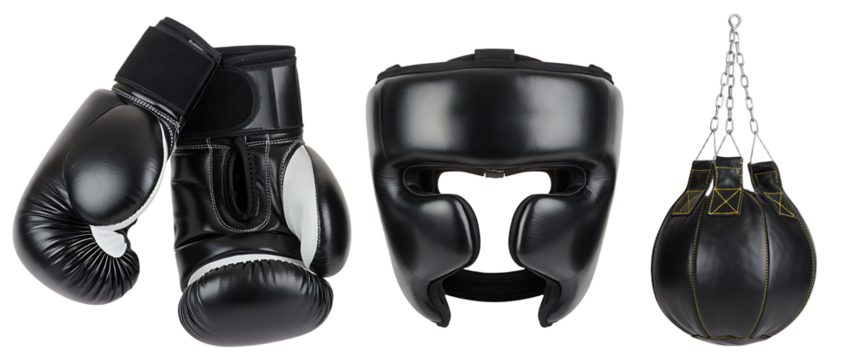Sports equipment for boxing on an isolated background.