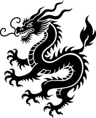 Obraz premium Tribal Dragon Silhouette Tattoo Design”