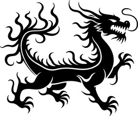 Tribal Dragon Silhouette Tattoo Design&rdquo;